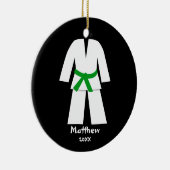 Décoration En Céramique Taekwondo Karate Ceinture verte personnalisée (Droite)
