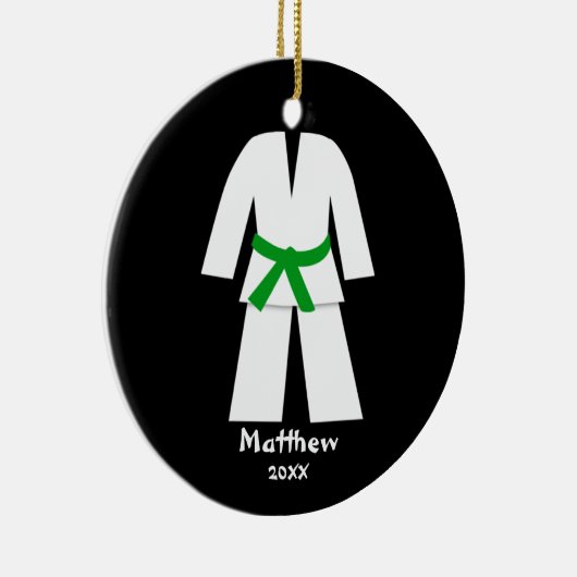 Décoration En Céramique Taekwondo Karate Ceinture verte personnalisée (Droite)