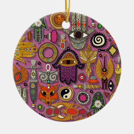 Décoration En Céramique talismans peony (Devant)