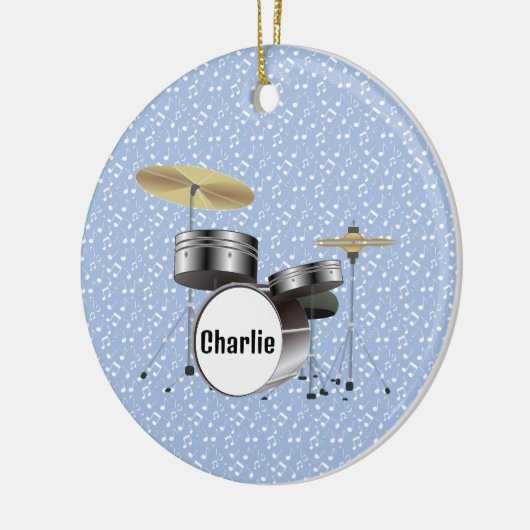 Décoration En Céramique Tambours Percussion Musical Notes Design (Gauche)