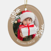 Décoration En Céramique Tan Rustic Circle Photo Snowflakes (Gauche)