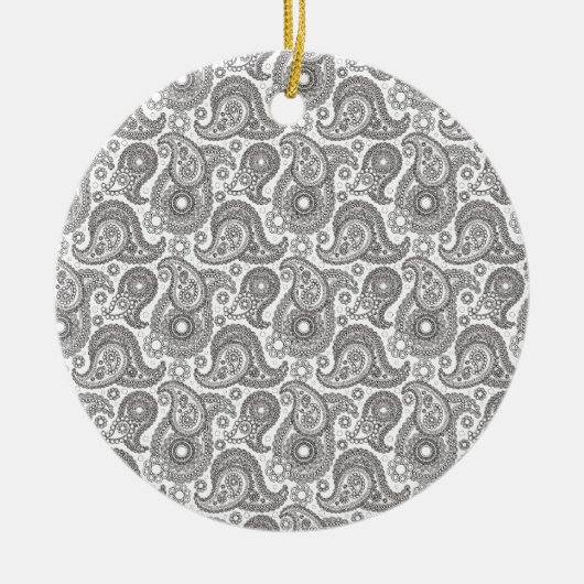 Décoration En Céramique Tangerine Black Paisley (Devant)