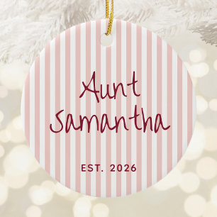 Décoration En Céramique Tante personnalisée Année d'estimation Photo Blush