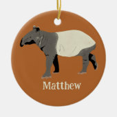 Décoration En Céramique Tapiro malais ou asiatique personnalisé avec date (Devant)
