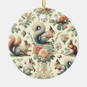 Décoration En Céramique Tapisserie d'écureuil de la forêt victorienne