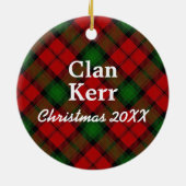 Décoration En Céramique Tartan d'écossais de Kerr de clan (Dos)