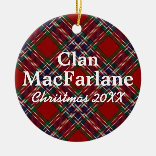 Décoration En Céramique Tartan d'écossais de MacFarlane de clan (Devant)