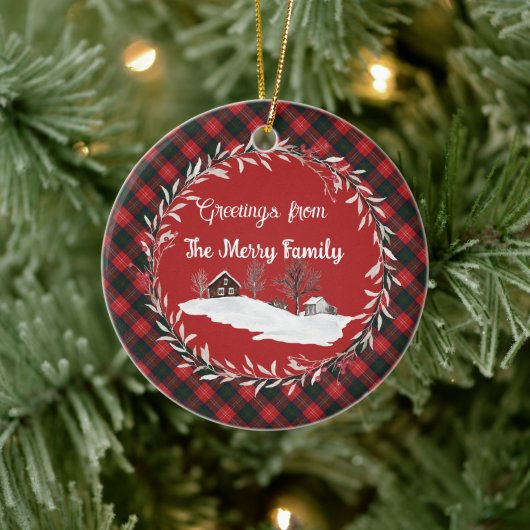 Décoration En Céramique Tartan écossais moderne de Chisholm (Arbre)