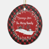 Décoration En Céramique Tartan écossais moderne de Chisholm (Gauche)