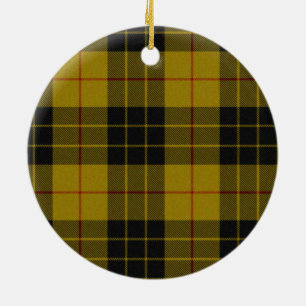Décoration En Céramique Tartan écossais noir et jaune de MacLeod de clan