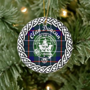 Décoration En Céramique Tartan et armoiries du clan écossais Duncan