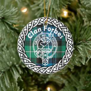 Décoration En Céramique Tartan et armoiries du clan écossais Forbes