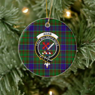 Décoration En Céramique Tartan et blason de chasse du clan Adam d'Écosse