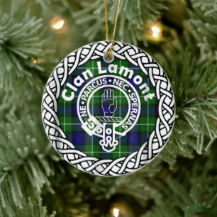 Décoration En Céramique Tartan et blason du clan écossais Lamont