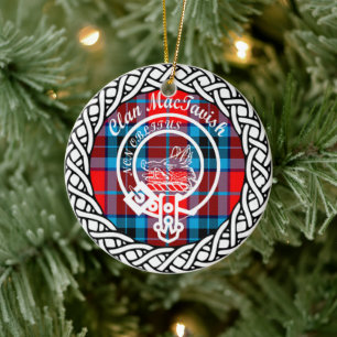 Décoration En Céramique Tartan et blason du clan écossais MacTavish