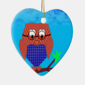 Décoration En Céramique Tartan et Chouette des Coeurs (Droite)