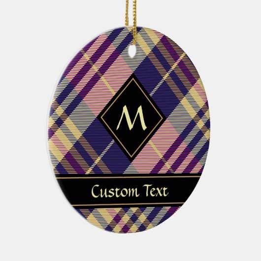 Décoration En Céramique Tartan mauve, or et bleu (Droite)