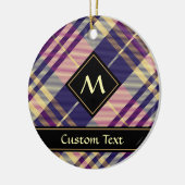 Décoration En Céramique Tartan mauve, or et bleu (Gauche)