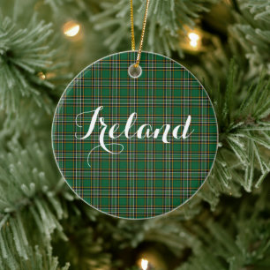 Décoration En Céramique Tartan national irlandais et texte personnalisé