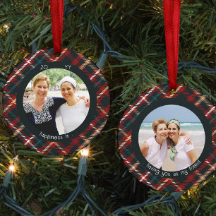 Décoration En Céramique Tartan Plaid Bonheur c'est Vous en tant qu'ami 2 P