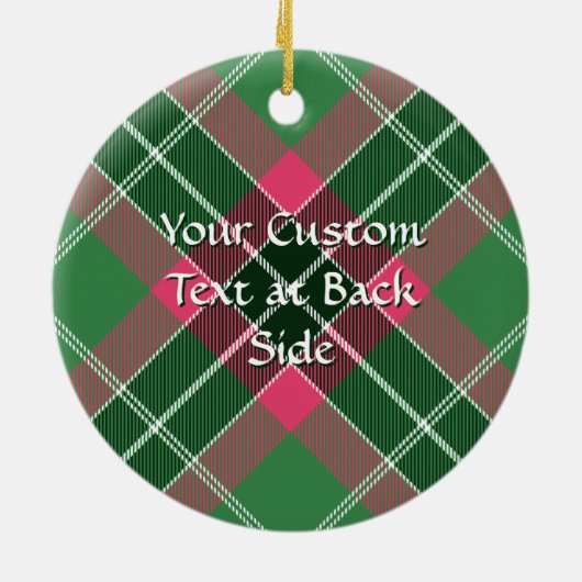 Décoration En Céramique Tartan vert et rose (Dos)