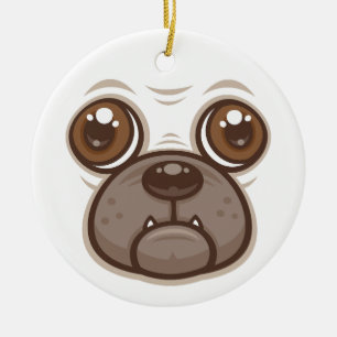 Décoration En Céramique Tasse Chien de Dessin Animé Tête de Pug Chiot
