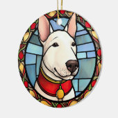 Décoration En Céramique Taureau Terrier Vitrail Noël (Gauche)