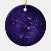 Décoration En Céramique Taurus pourpre zodiaque | Horoscope d'astrologie c (Devant)