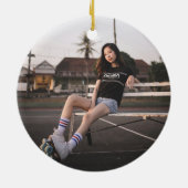 Décoration En Céramique Teal Blue Retro Quad Roller Skate (Dos)