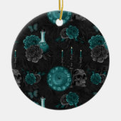 Décoration En Céramique Teal Zodiac | Gothic Skull Roses (Devant)