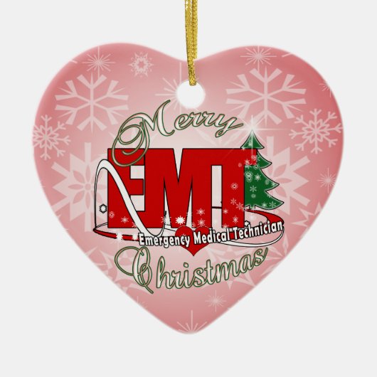 Décoration En Céramique Technicien Médicale d'urgence EMT CHRISTMAS (Devant)