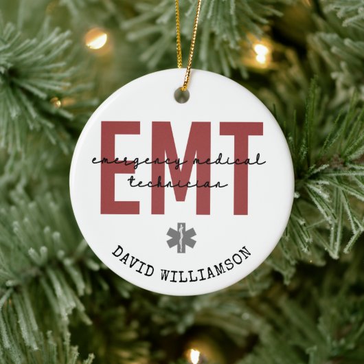 Décoration En Céramique Technicien Médicale d'urgence EMT personnalisé (Arbre)
