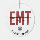 Décoration En Céramique Technicien Médicale d'urgence EMT personnalisé (Gauche)