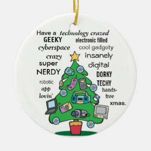 Décoration En Céramique technologie amusante numérique geek Noël