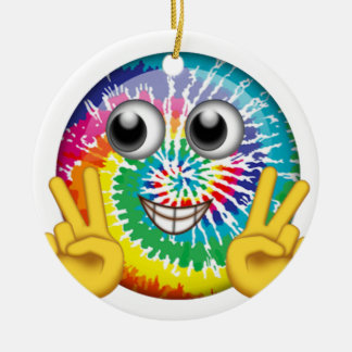Décoration En Céramique Teignez en nouant le signe de paix hippie d'Emoji