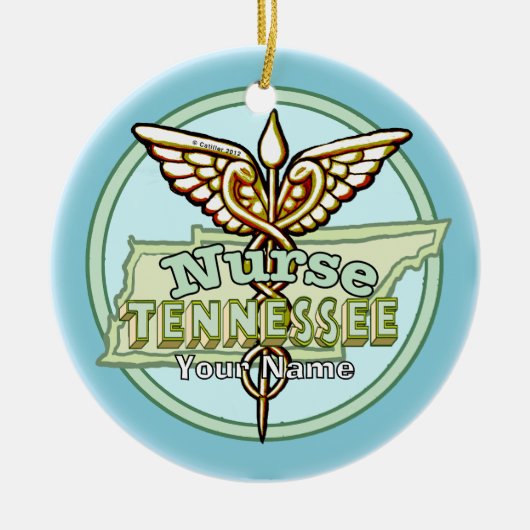 Décoration En Céramique Tennessee Nurse Caduceus (Devant)