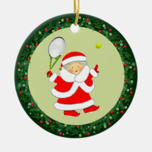 Décoration En Céramique Tennis Féminin Noël Objet de Collection