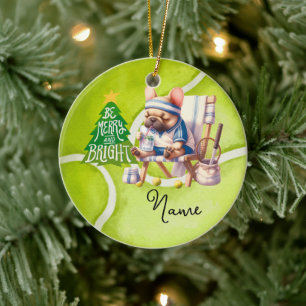 Décoration En Céramique Tennis Noël avec balle de tennis pour garçon