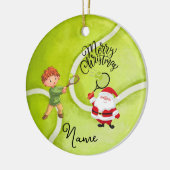 Décoration En Céramique Tennis Noël avec le Père Noël pour Garçon (Gauche)
