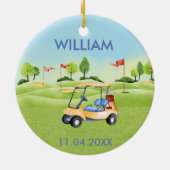 Décoration En Céramique Terme de golf de retraite Nom Date (Dos)