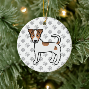 Décoration En Céramique Terrier de Parsons Russell à poil lisse blanc et f