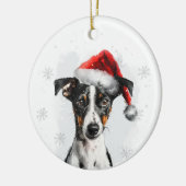 Décoration En Céramique Terrier Fox Lisse Personnalisé de Noël (Gauche)