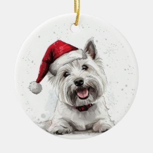 Décoration En Céramique Terrier West Highland personnalisé pour Noël