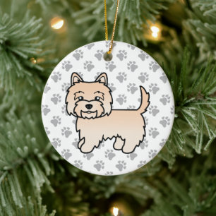 Décoration En Céramique Tervueren Cairn Terrier Chiot Mignon Dessin Animé