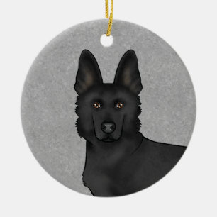 Décoration En Céramique Tête de chien de dessin animé mignon Berger allema