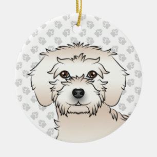 Décoration En Céramique Tête de chien de dessin animé Mini Goldendoodle cr
