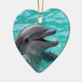 Décoration En Céramique Tête de dauphin dans l'eau bleu vert (Gauche)