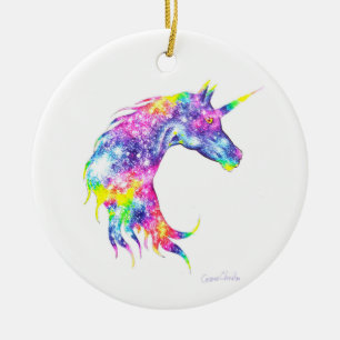 Décoration En Céramique Tête de licorne colorée