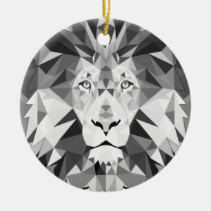 Décoration En Céramique Tête de lion géométrique cool