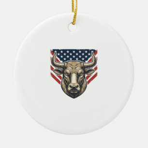 Décoration En Céramique Tête de taureau patriotique gravure vintage vector